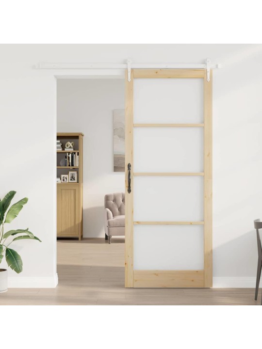 Slīdošas durvis manuāls brūna 93 x 232 cm koks un metāls