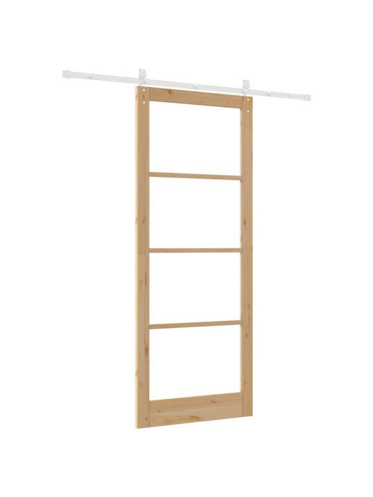 Slīdošas durvis manuāls brūna 93 x 232 cm koks un metāls