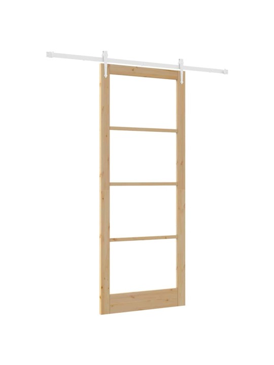 Slīdošas durvis manuāls brūna 93 x 232 cm koks un metāls