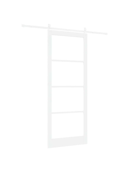 Slīdošas durvis manuāls balts 93 x 232 cm koks un metāls