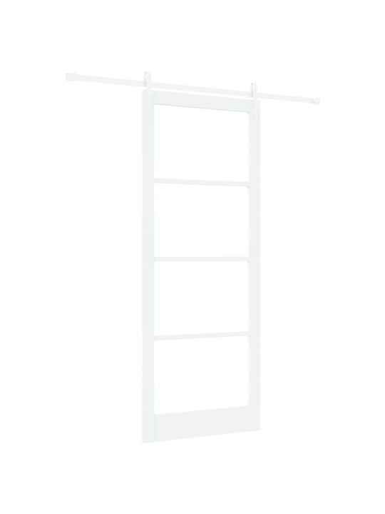 Slīdošas durvis manuāls balts 93 x 232 cm koks un metāls