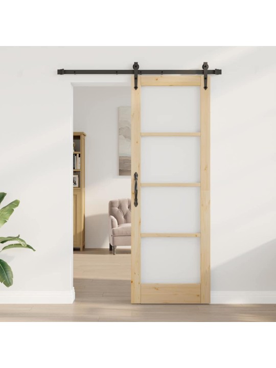 Bīdāmās durvis manuāls brūna 73.5 x 211 cm koks un metāls