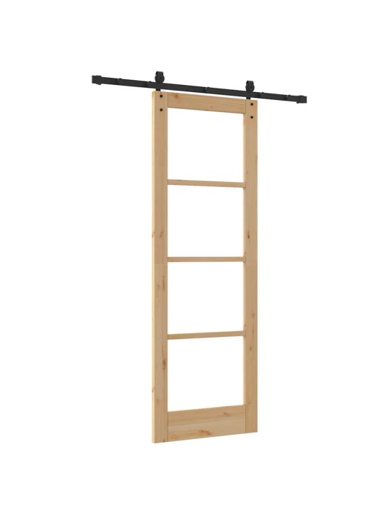 Bīdāmās durvis manuāls brūna 73.5 x 211 cm koks un metāls
