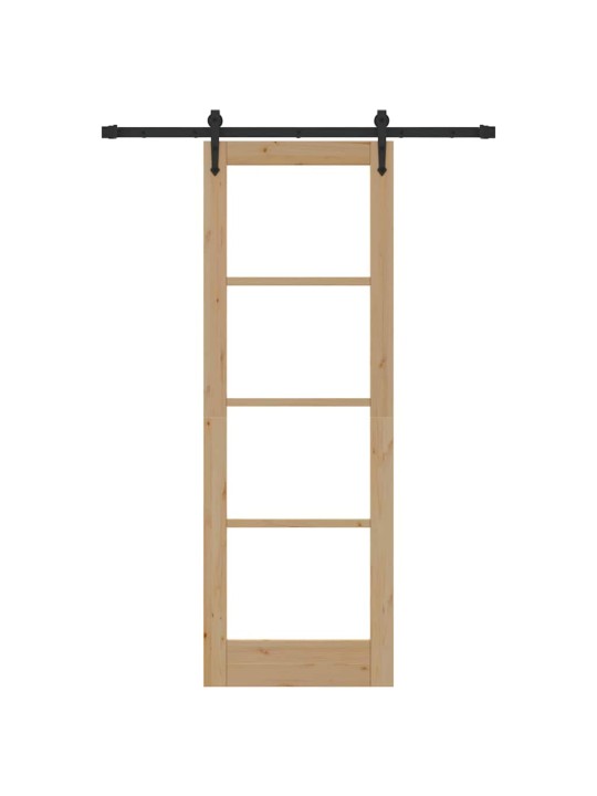 Bīdāmās durvis manuāls brūna 73.5 x 211 cm koks un metāls