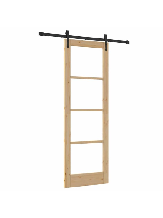 Bīdāmās durvis manuāls brūna 73.5 x 211 cm koks un metāls