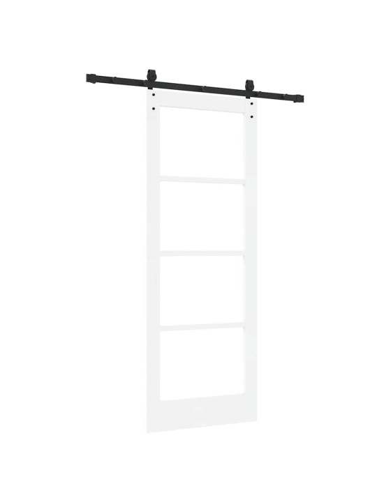 Bīdāmās durvis manuāls balts 78 x 202 cm koks un metāls