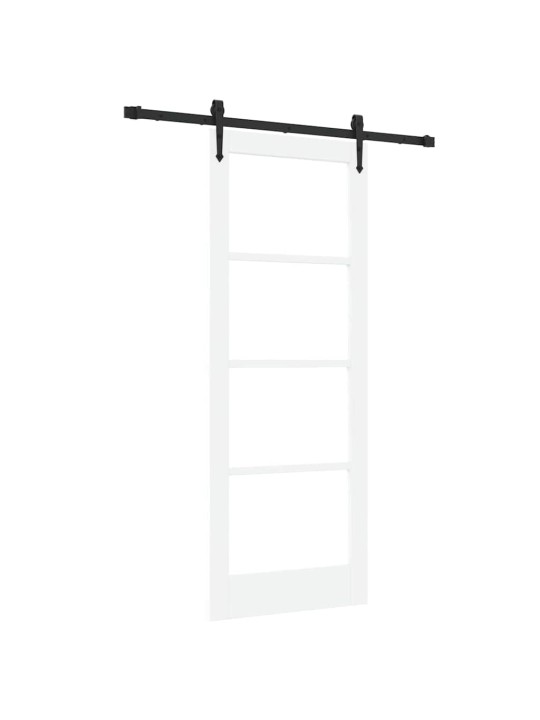 Bīdāmās durvis manuāls balts 78 x 202 cm koks un metāls