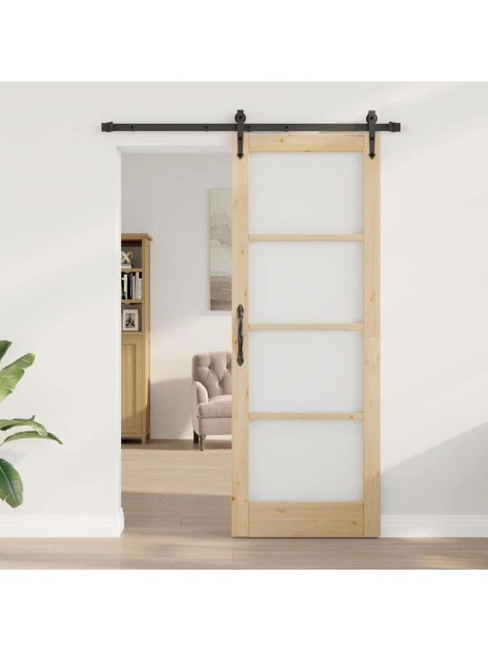 Bīdāmās durvis manuāls brūna 78 x 211 cm koks un metāls
