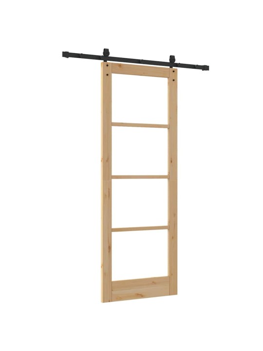Bīdāmās durvis manuāls brūna 78 x 211 cm koks un metāls