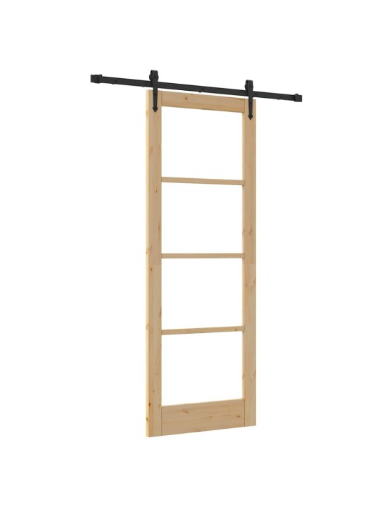 Bīdāmās durvis manuāls brūna 78 x 211 cm koks un metāls