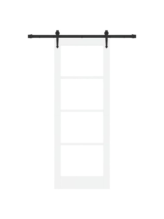 Bīdāmās durvis manuāls balts 78 x 211 cm koks un metāls