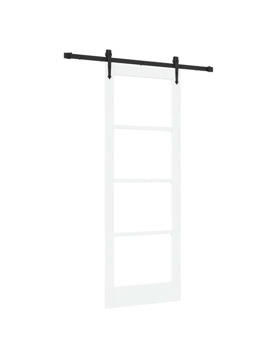 Bīdāmās durvis manuāls balts 78 x 211 cm koks un metāls