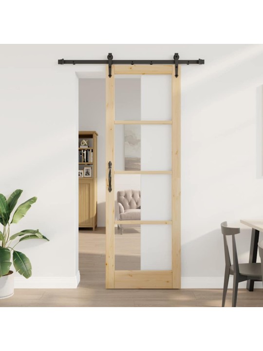 Bīdāmās durvis manuāls brūna 78 x 232 cm koks un metāls