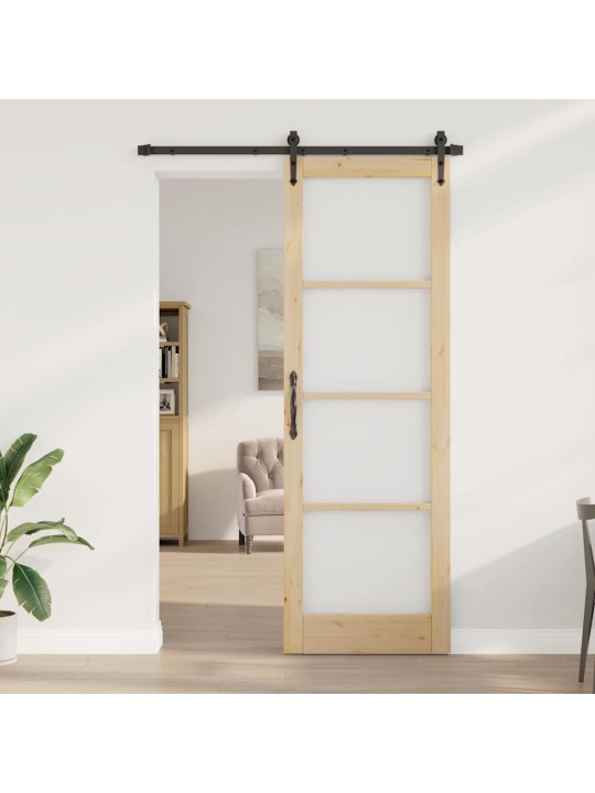 Bīdāmās durvis manuāls brūna 78 x 232 cm koks un metāls