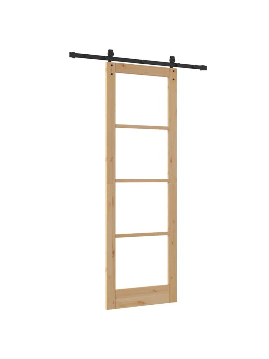 Bīdāmās durvis manuāls brūna 78 x 232 cm koks un metāls