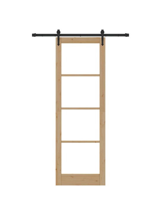 Bīdāmās durvis manuāls brūna 78 x 232 cm koks un metāls