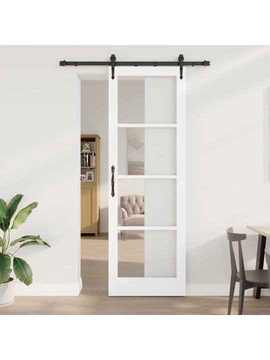 Bīdāmās durvis manuāls balts 78 x 232 cm koks un metāls