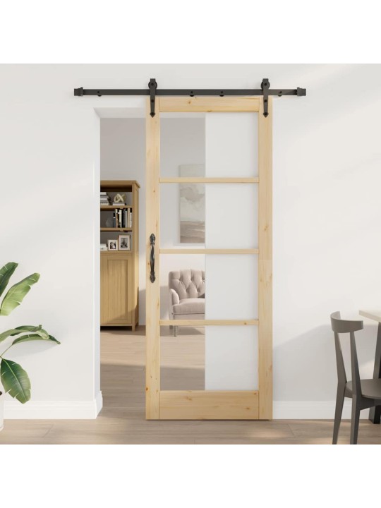 Bīdāmās durvis manuāls brūna 83 x 211 cm koks un metāls