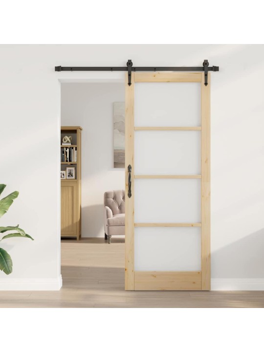 Bīdāmās durvis manuāls brūna 83 x 211 cm koks un metāls