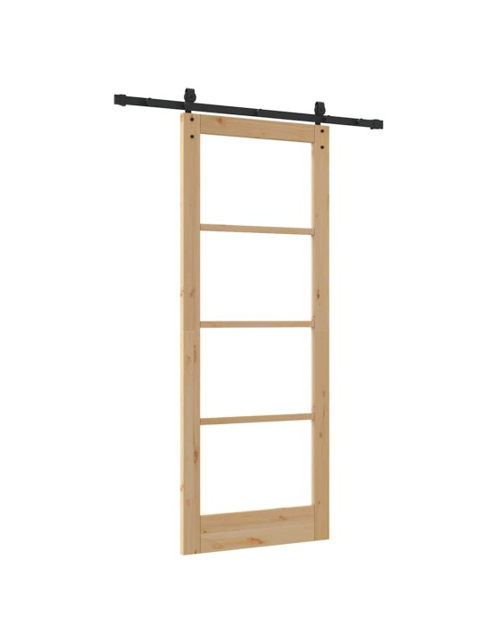 Bīdāmās durvis manuāls brūna 83 x 211 cm koks un metāls