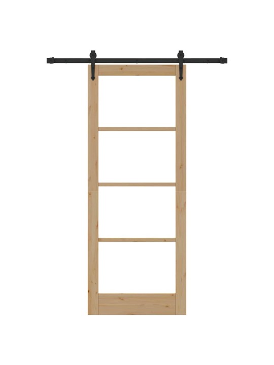 Bīdāmās durvis manuāls brūna 83 x 211 cm koks un metāls