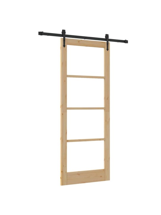 Bīdāmās durvis manuāls brūna 83 x 211 cm koks un metāls