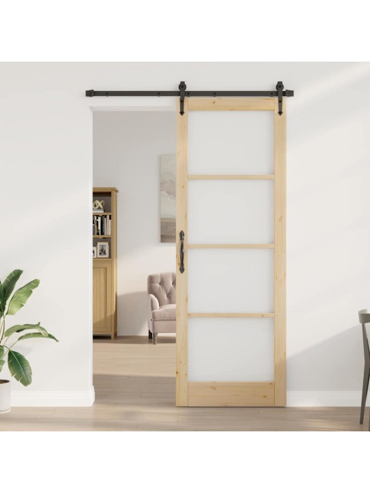Bīdāmās durvis manuāls brūna 83 x 232 cm koks un metāls