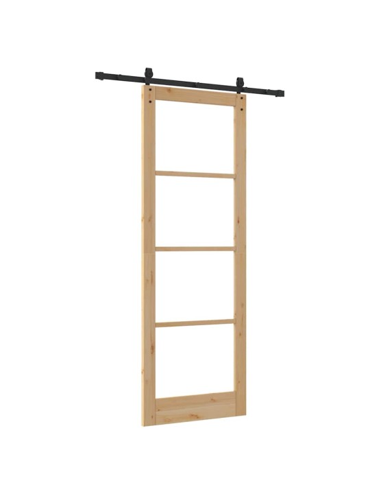 Bīdāmās durvis manuāls brūna 83 x 232 cm koks un metāls