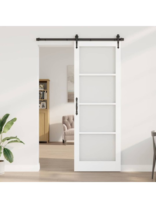 Bīdāmās durvis manuāls balts 83 x 232 cm koks un metāls