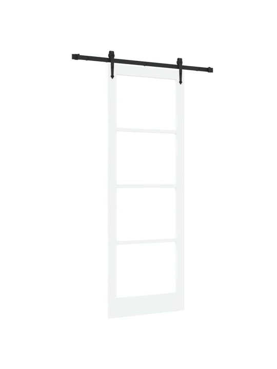 Bīdāmās durvis manuāls balts 83 x 232 cm koks un metāls
