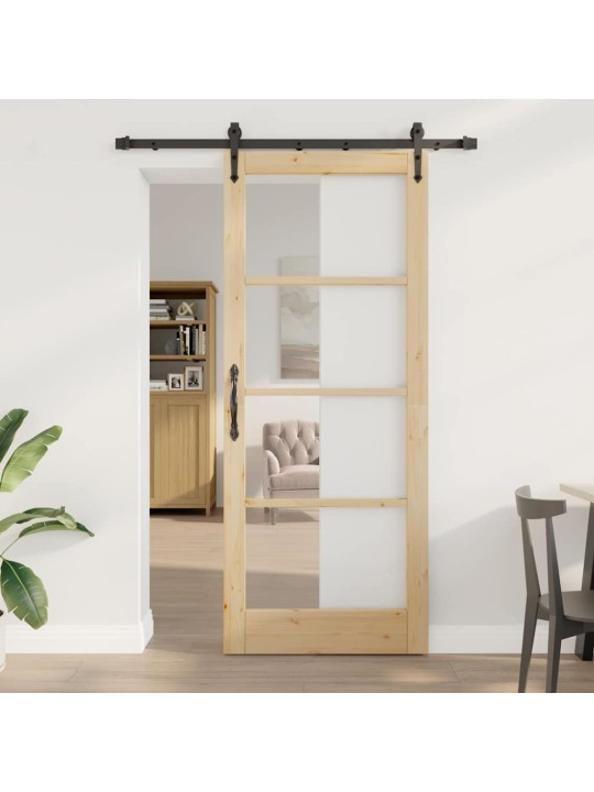 Bīdāmās durvis manuāls brūna 86 x 211 cm koks un metāls