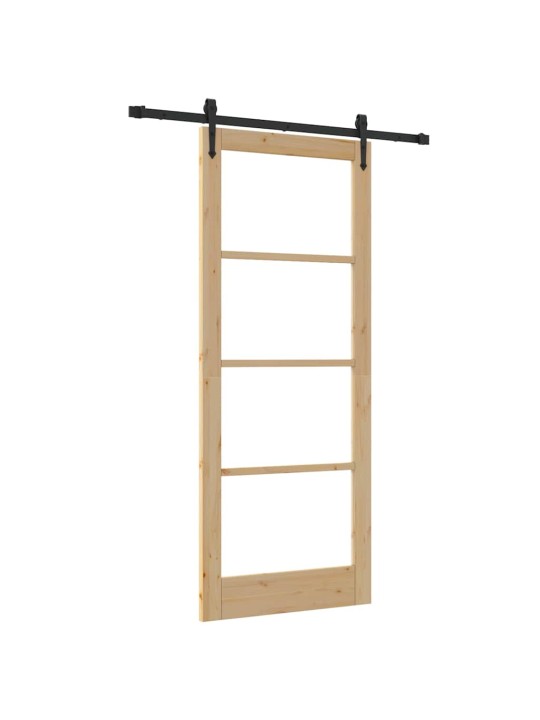 Bīdāmās durvis manuāls brūna 86 x 211 cm koks un metāls
