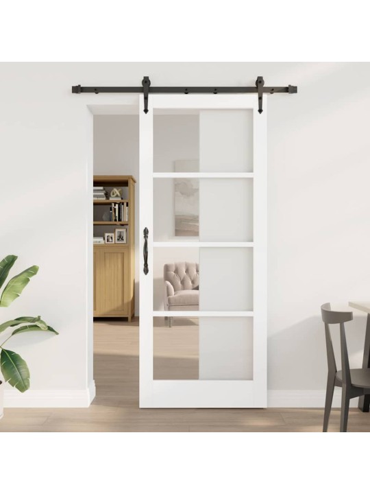 Bīdāmās durvis manuāls balts 86 x 211 cm koks un metāls