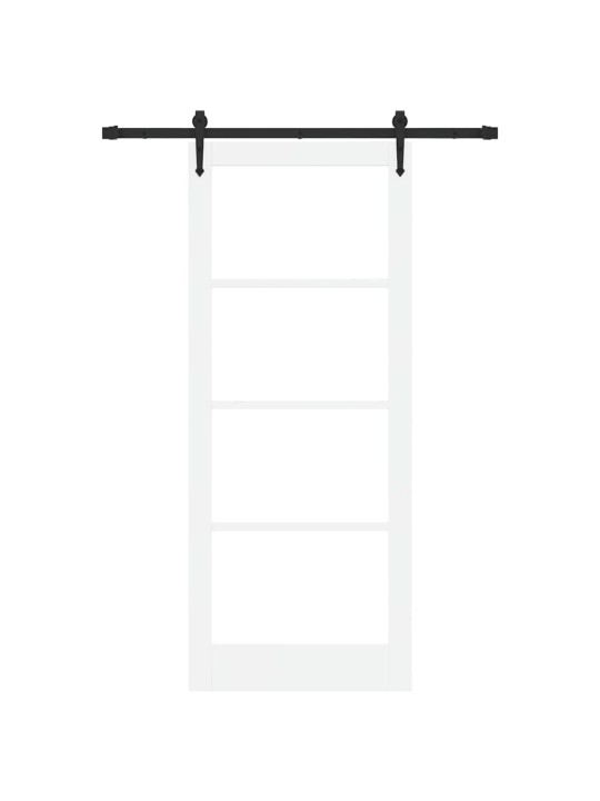 Bīdāmās durvis manuāls balts 86 x 211 cm koks un metāls