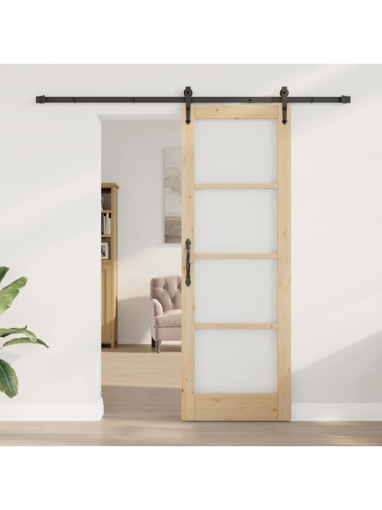 Bīdāmās durvis manuāls brūna 73.5 x 211 cm koks un metāls