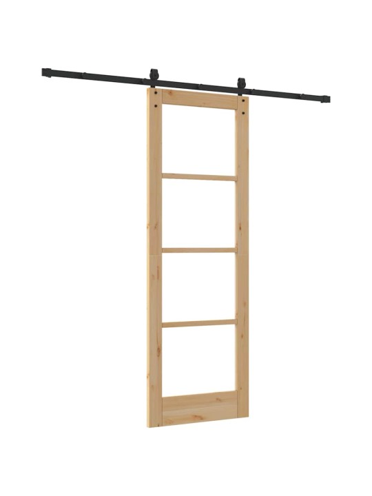 Bīdāmās durvis manuāls brūna 73.5 x 211 cm koks un metāls