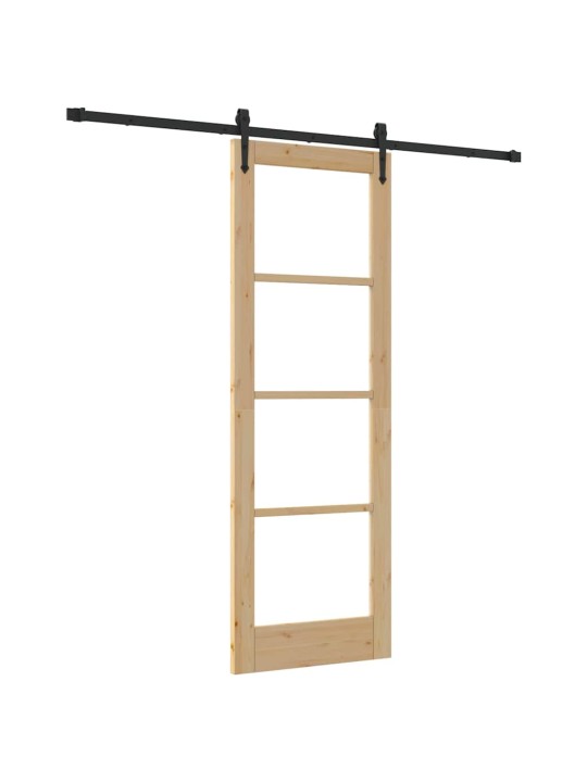 Bīdāmās durvis manuāls brūna 73.5 x 211 cm koks un metāls