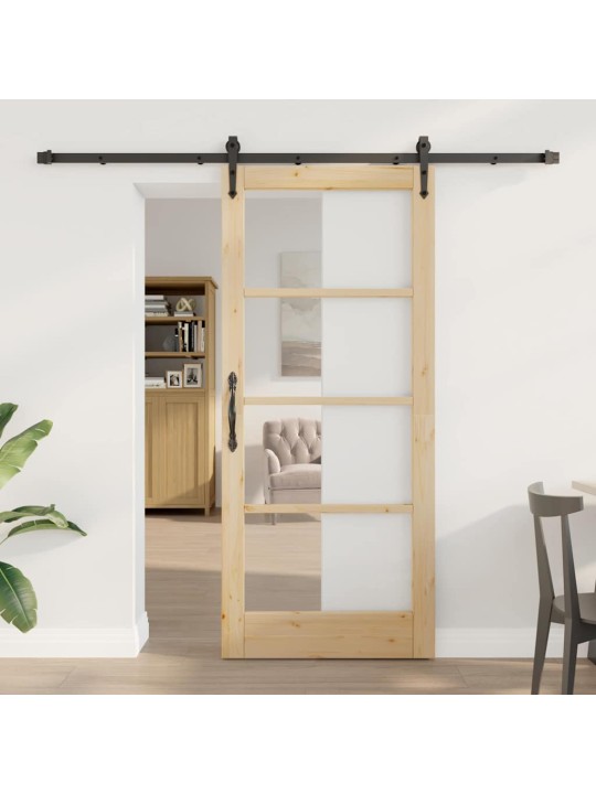 Bīdāmās durvis manuāls brūna 78 x 202 cm koks un metāls