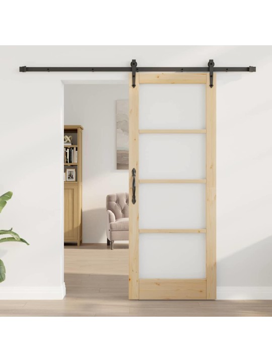 Bīdāmās durvis manuāls brūna 78 x 202 cm koks un metāls