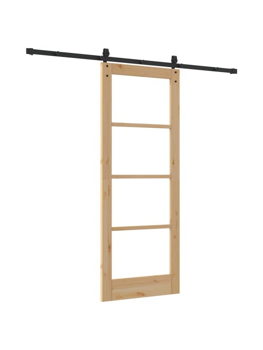 Bīdāmās durvis manuāls brūna 78 x 202 cm koks un metāls