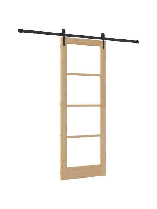 Bīdāmās durvis manuāls brūna 78 x 211 cm koks un metāls