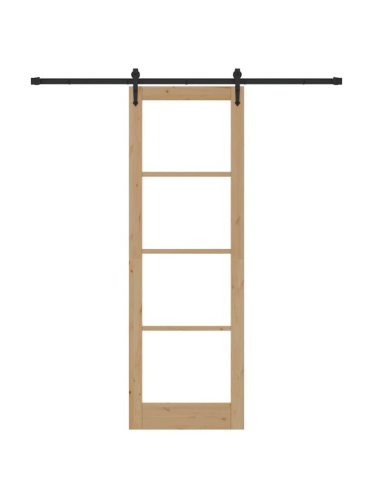 Bīdāmās durvis manuāls brūna 78 x 232 cm koks un metāls