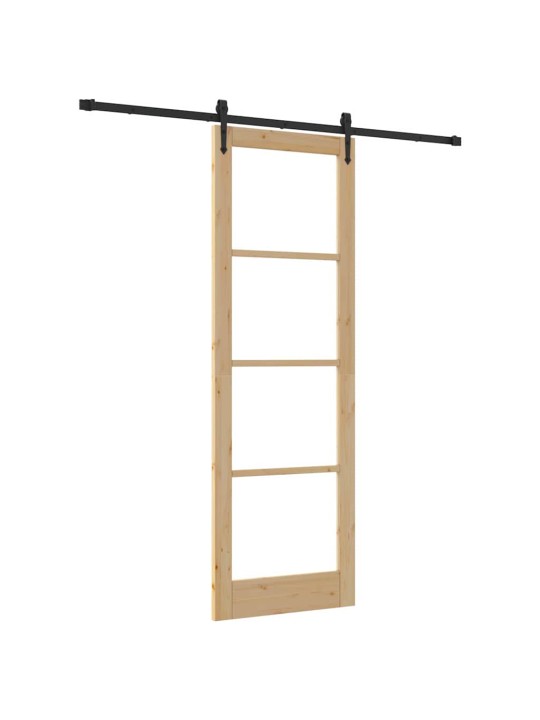 Bīdāmās durvis manuāls brūna 78 x 232 cm koks un metāls