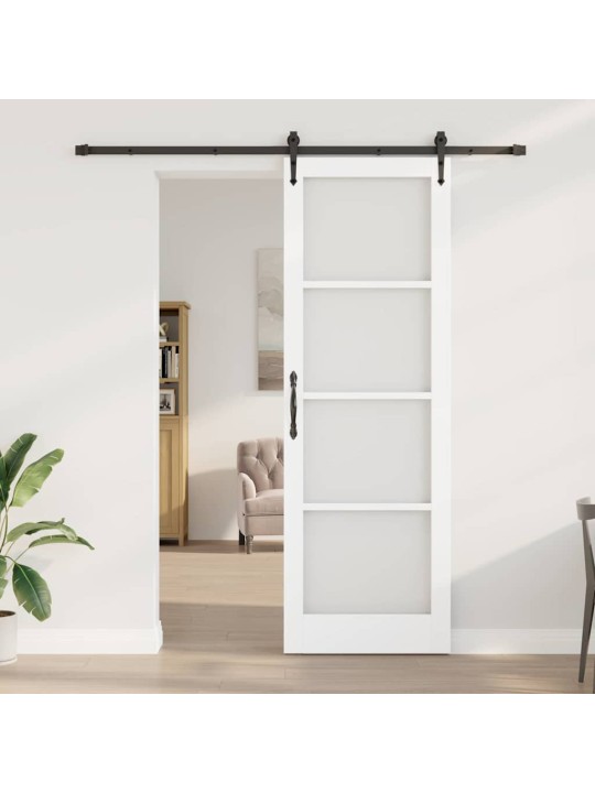 Bīdāmās durvis manuāls balts 78 x 232 cm koks un metāls