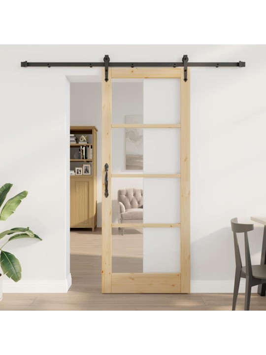 Bīdāmās durvis manuāls brūna 83 x 211 cm koks un metāls