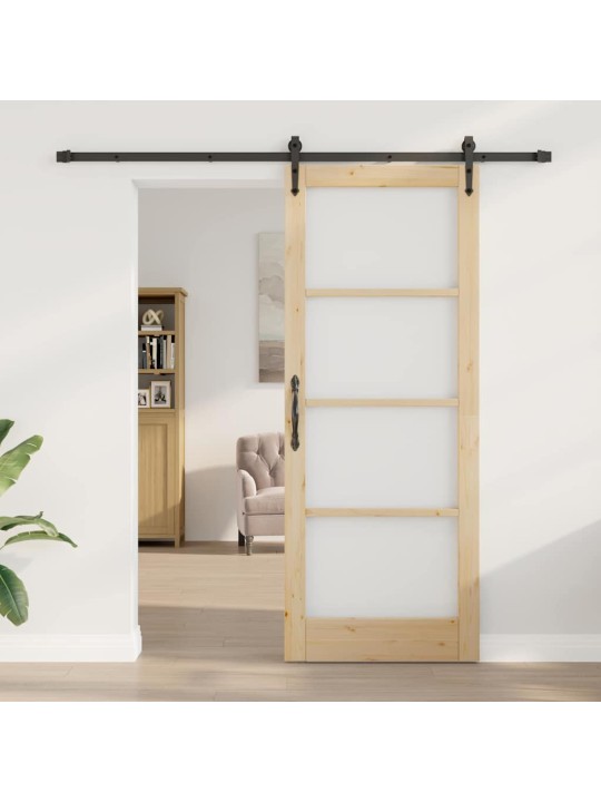 Bīdāmās durvis manuāls brūna 83 x 211 cm koks un metāls