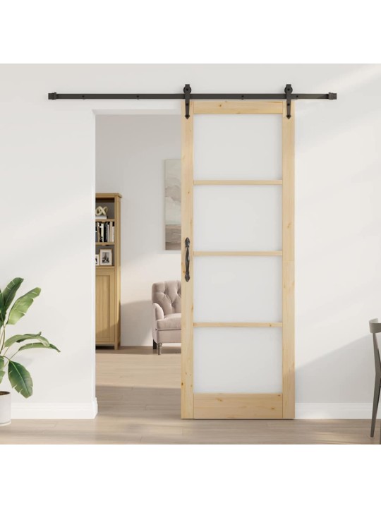 Bīdāmās durvis manuāls brūna 83 x 232 cm koks un metāls