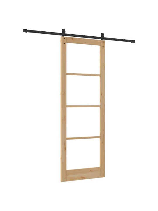 Bīdāmās durvis manuāls brūna 83 x 232 cm koks un metāls