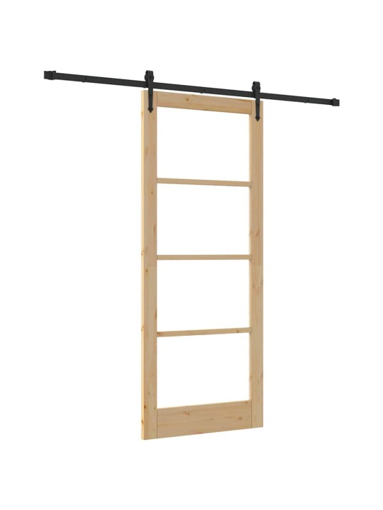 Bīdāmās durvis manuāls brūna 86 x 211 cm koks un metāls