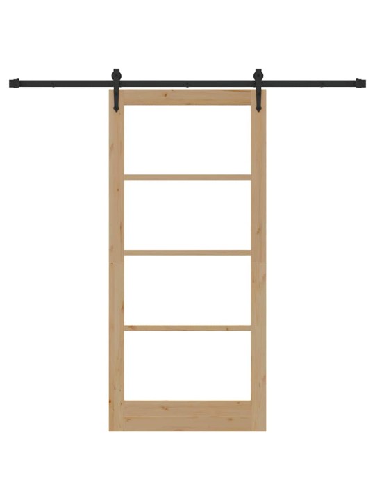 Bīdāmās durvis manuāls brūna 93 x 202 cm koks un metāls